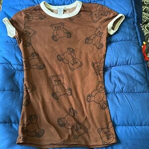 Kids brown “teddy bear” blouse- Rue 21 brand- size XS